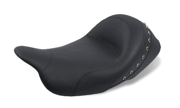 Mustang 08-21 Harley Electra Glide Std,Rd Glide,Rd King,Str Glide Solo Seat Blk Pearl Studs - Black 76028
