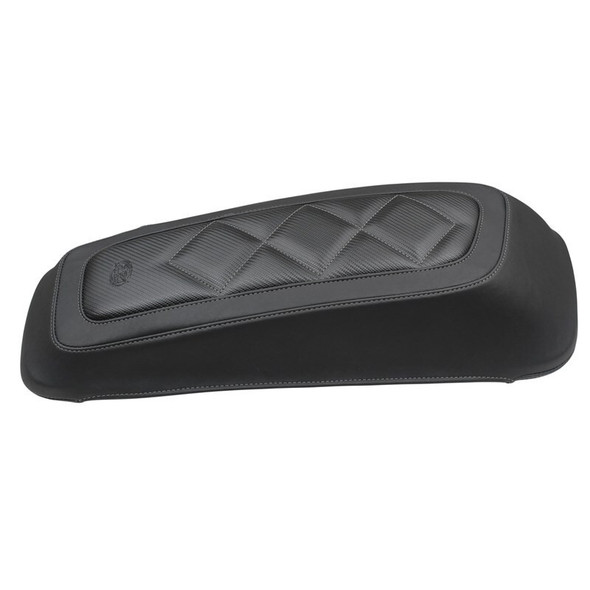 Mustang 08-21 Harley FL Touring Saddlebag Lid Covers Diamond Stitch - Black 77643