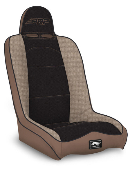 PRP Daily Driver High Back Suspension Seat (Two Neck Slots) - Tan / Black A140110-64