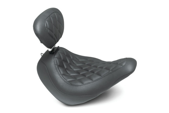 Mustang 18-21 Harley Low Rider, Sport Glide Wide Tripper Solo Seat w/DBR Diamond Stitch - Black 83043