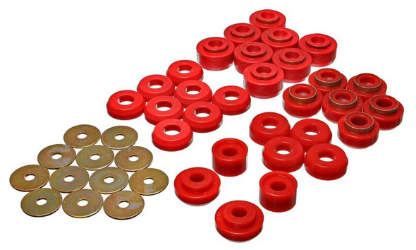Energy Suspension Chevrolet 4 door Red Body Mounts (Recommended for Police/Taxi/Race) 3.4136R
