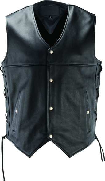 Kuryakyn Leather By River Road Old Skool Leather Vest Black - 2XL 094435