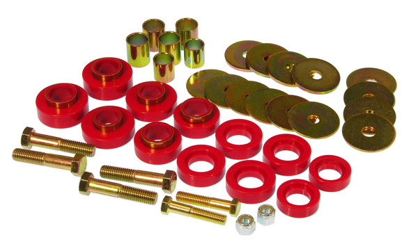 Prothane 67-81 Chevy Camaro Body Mount Kit w/ Hardware - Red 7-139