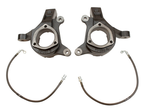 MaxTrac 07-16 GM C1500 2WD 3in Front Lift Spindles w/Extended DOT Compliant Brake Lines 701330BL