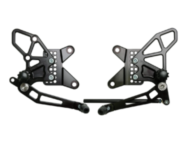 Vortex Racing 09-12 Kawasaki ZX600 Ninja ZX-6R Adjustable Rearsets- Black RS415K