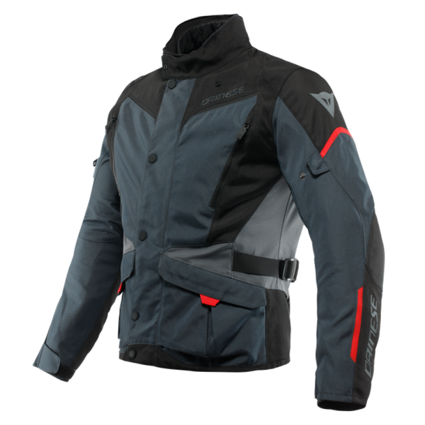 Dainese Tempest 3 D Dry Jacket Ebony/Black/Lava Red Size - 48 201654642-80E-48