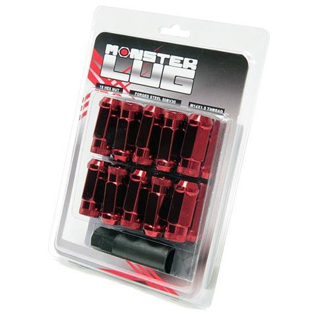 Wheel Mate Monster Open End Lug Nut Set of 20 - Red 14x1.50 33006R