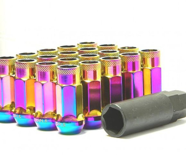 Wheel Mate Muteki SR48 Open End Locking Lug Nut Set of 4 - Neon 12x1.25 48mm 32901N