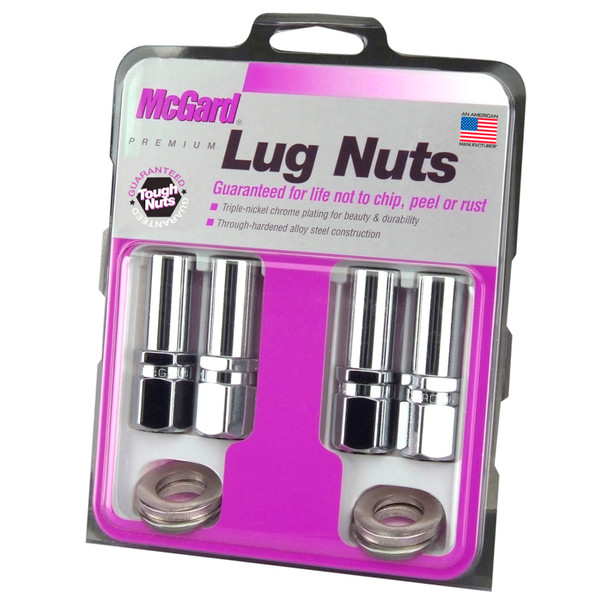 McGard Hex Lug Nut (Drag Racing X-Long Shank) 1/2-20 / 13/16 Hex / 2.475in. Length (4-Pack) - Chrome 63004