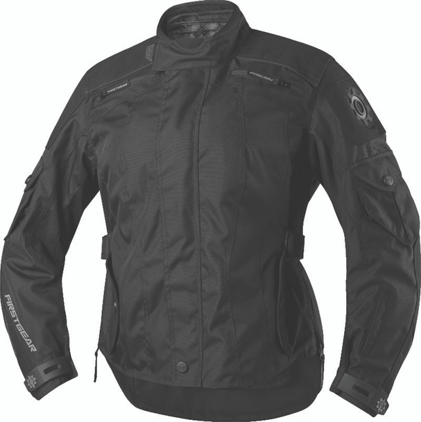 First Gear Voyage Jacket Black/Grey Womens - Large 518582
