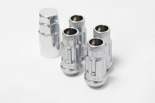 Wheel Mate 12x1.50 48mm Muteki SR48 Satin Silver Open End Locking Lug Nut - Set of 4 32902SS