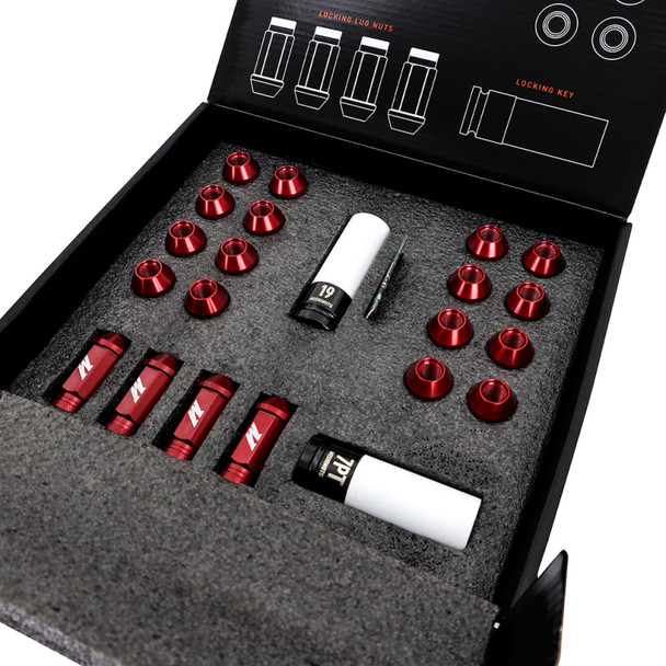 Mishimoto Aluminum Locking Lug Nuts M12x1.5 20pc Set Black MMLG-15-20LBK