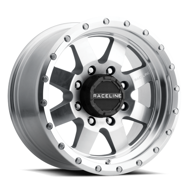 Raceline 935MC Defender 17x9in / 6x139.7 BP / 0mm Offset / 107.95mm Bore - Machined Wheel 935MC-79060-00