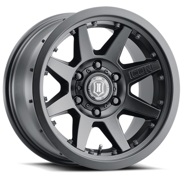 ICON Rebound Pro 17x8.5 6x5.5 0mm Offset 4.75in BS 106.1mm Bore Satin Black Wheel 21817858347SB