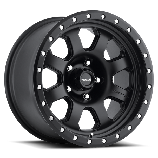 Raceline 928B Monster 17x9in / 5x127 BP / -12mm Offset / 83.82mm Bore - Satin Black Wheel 928B-79050-12