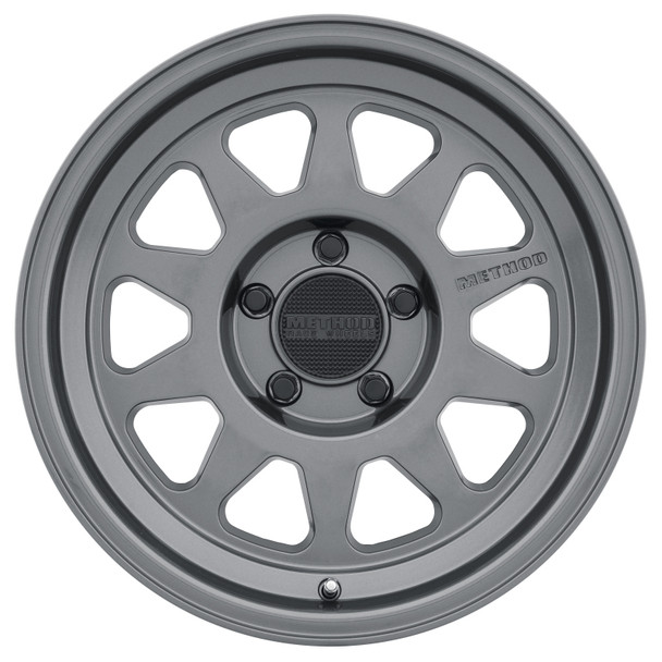 Method MR316 17x8.5 0mm Offset 5x5 71.5mm CB Gloss Titanium Wheel MR31678550800