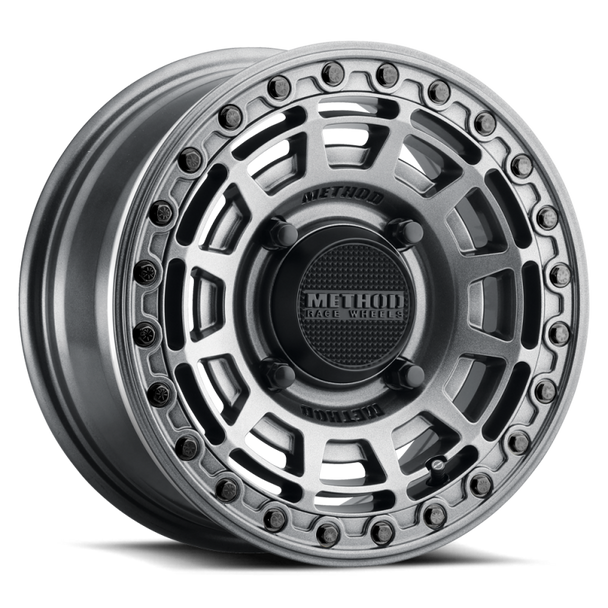 Method MR415 Beadlock 15x7 / 5+2/38mm Offset / 4x136 / 106mm CB Graphite Wheel - Gloss Graphite Ring MR415570471252B