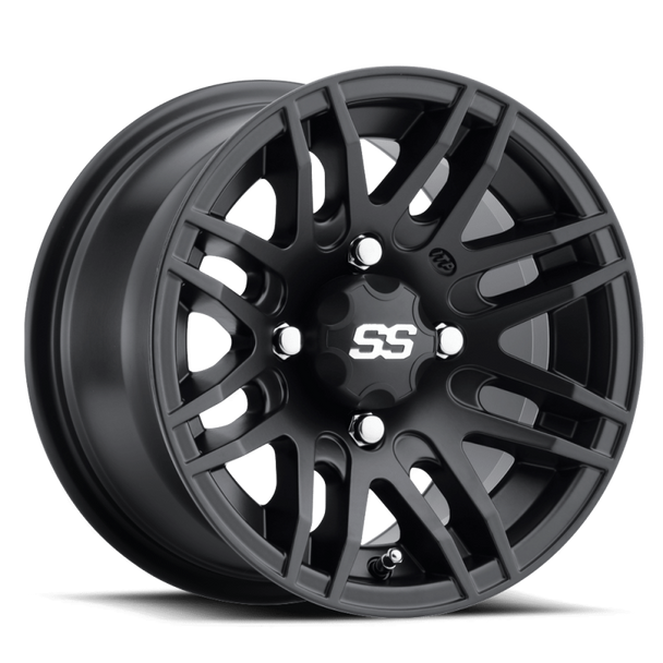 ITP SS 316 12x7 / 4x110 BP / 5+2 Offset Matte Black Wheel 1228554536B
