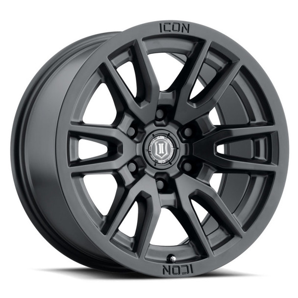 ICON Vector 6 17x8.5 6x5.5 25mm Offset 5.75in BS 95.1mm Bore Satin Black Wheel 2417859057SB