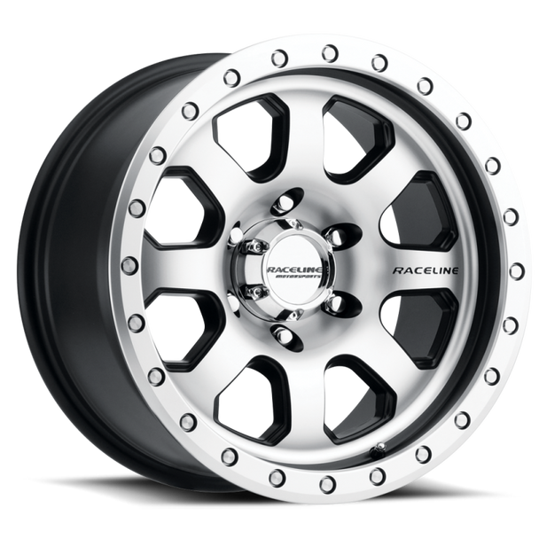 Raceline 929M Avenger 17x9in / 5x127 BP / -12mm Offset / 83.82mm Bore - Black & Machined Wheel 929M-79050-12
