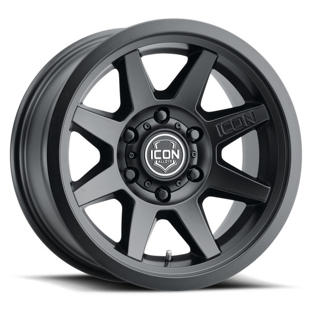 ICON Rebound 17x8.5 6x5.5 0mm Offset 4.75in BS 106.1mm Bore Satin Black Wheel 1917858347SB