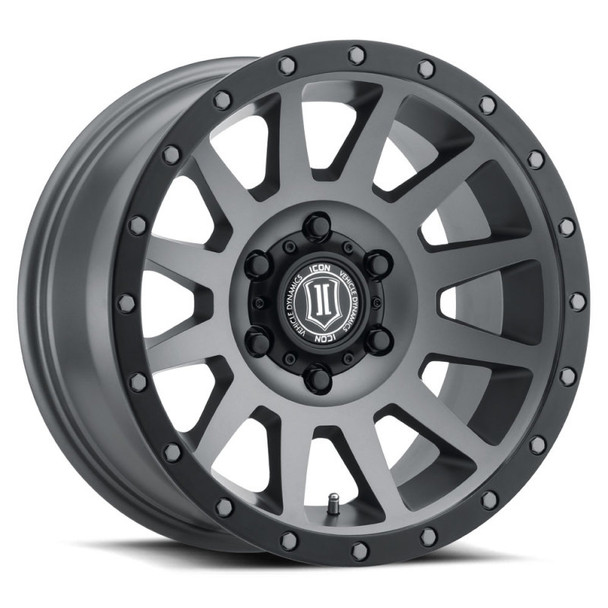 ICON Compression 18x9 6x5.5 0mm Offset 5in BS Titanium Wheel 2018908350TT