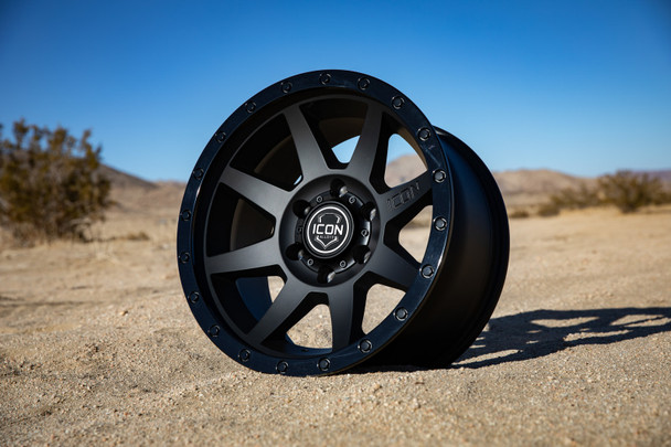 ICON Rebound 17x8.5 5x5 -6mm Offset 4.5in BS 71.5mm Bore Double Black Wheel 1817857345DB