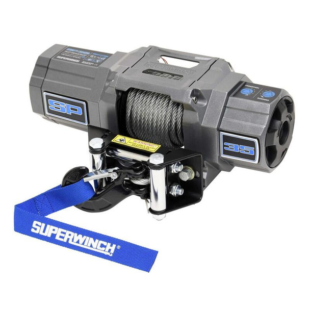 Superwinch 3500 LBS 12V DC 7/32in x 40ft Steel Rope Roller Fairlead SP 35 Winch 1135240