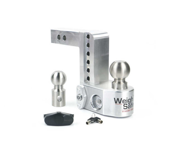 Weigh Safe 6in Drop Hitch w/Built-in Scale & 2in Shank (10K/12.5K GTWR) - Aluminum WS6-2