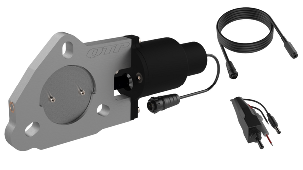 QTP Single 2.5in Electric Valve / Wiring / 1 Toggle Switch / 1 2.5in SS Exhaust Cutout QTEC25CP