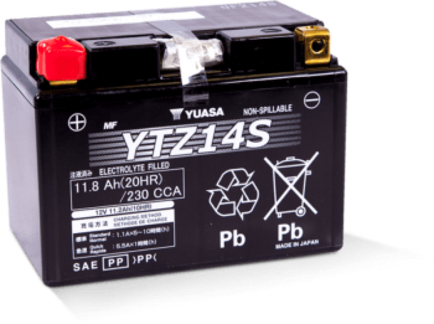 Yuasa YTZ14S Maintenance Free AGM 12-Volt Battery YUAM72Z14