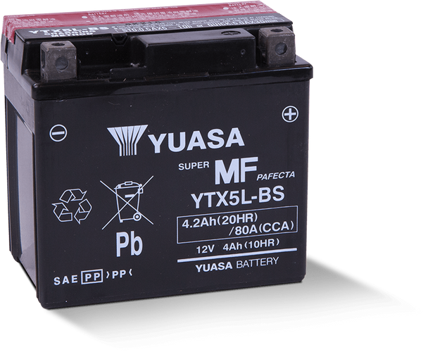 Yuasa YTX5L-BS Maintenance Free AGM 12-Volt Battery w/Bottle YUAM32X5B