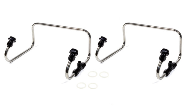 The Blower Shop Dual Inlet Fuel Line Kit Holley 4150 Black Anod. 4372-Ab
