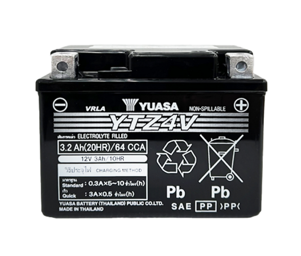 Yuasa YTZ4V Maintenance Free AGM 12-Volt Battery YUAM724ZV