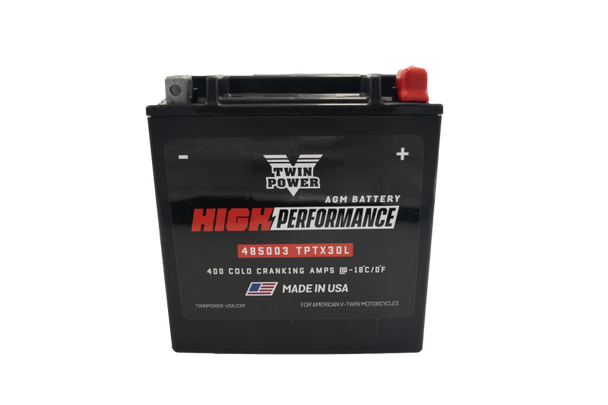 Twin Power YIX-30L High Performance Battery Replaces H-D 66010-97A Made in USA 400 CCA 485003