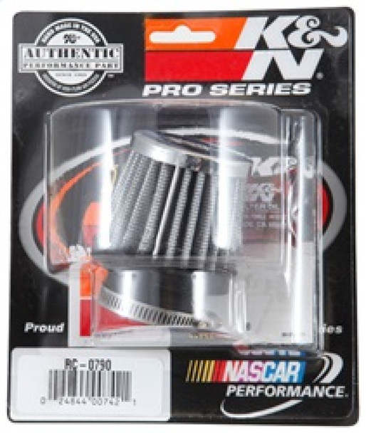 K&N Universal Chrome Filter 1 3/8 inch FLG / 2 1/2 inch Base / 2 inch Top / 2 1/4 inch Height RC-0790