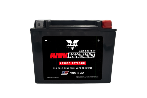 Twin Power YTX-24HL High Performance Battery Replaces H-D 66010-82A Made in USA 350 CCA 485006