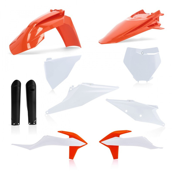 Acerbis 19-22 KTM 125-450 SX/ SX-F/ XC-F/ XC/ XC-tpi Full Plastic Kit - Orange/White Original 21 2726497118