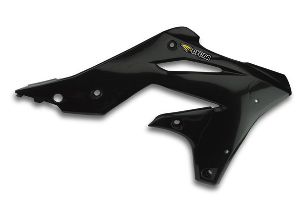 Cycra 13-16 Kawasaki KX250F Powerflow Radiator Shrouds - Black 1CYC-1865-12