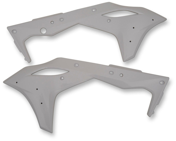 Cycra 17-20 Kawasaki KX250F Powerflow Radiator Shrouds - White 1CYC-1868-42