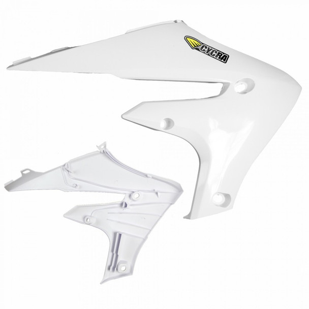 Cycra 20+ Yamaha WR250F Powerflow Radiator Shrouds - White 1CYC-1784-42