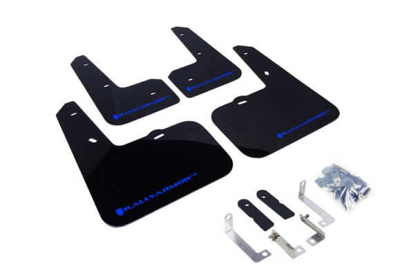 Rally Armor 12-18 Hyundai Veloster Black UR Mud Flap w/ Blue Logo MF24-UR-BLK/BL