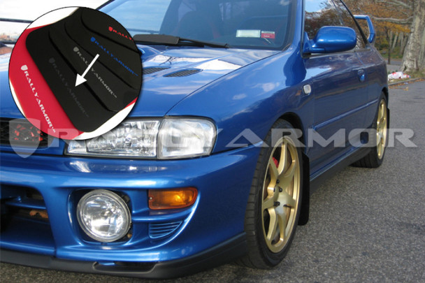 Rally Armor 93-01 Subaru Impreza RS Black UR Mud Flap w/ Grey Logo MF2-UR-BLK/GRY