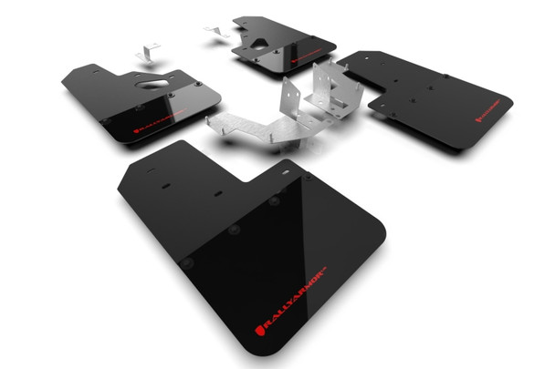 Rally Armor 21-24 Ford Bronco (Plstc Bmpr + RR - NO Rptr/Sprt) Blk Mud Flap w/Red Logo MF85-RR-PL-RD