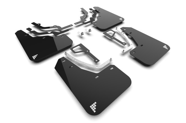 Rally Armor 2025 Hyundai Ioniq 5 N Black UR Mud Flap Silver Battery Logo MF117-BAT-BLK-SIL