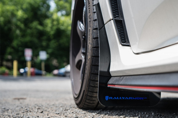 Rally Armor 17-22 Honda Civic Type R Black UR Mud Flap w/White Logo MF47-UR-BLK/WH