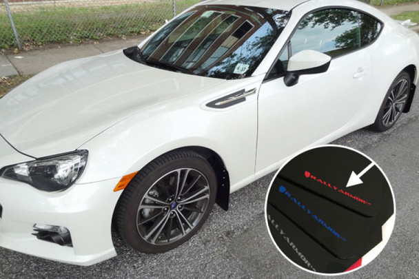 Rally Armor 13-17 Subaru BRZ/Toyota FR-S Black UR Mud Flap w/Red Logo MF23-UR-BLK/RD