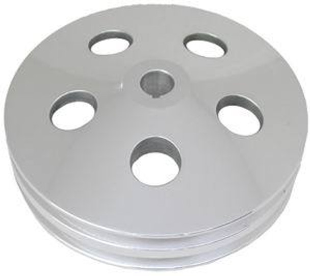 Racing Power Co-Packaged Polished Aluminum Gm 2V Power Steering Pulley R8847Pol