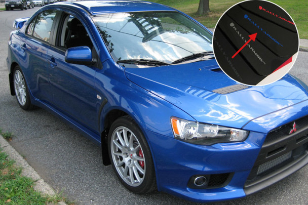Rally Armor 08-17 Mitsubishi EVO X Black UR Mud Flap w/ Blue Logo MF10-UR-BLK/BL