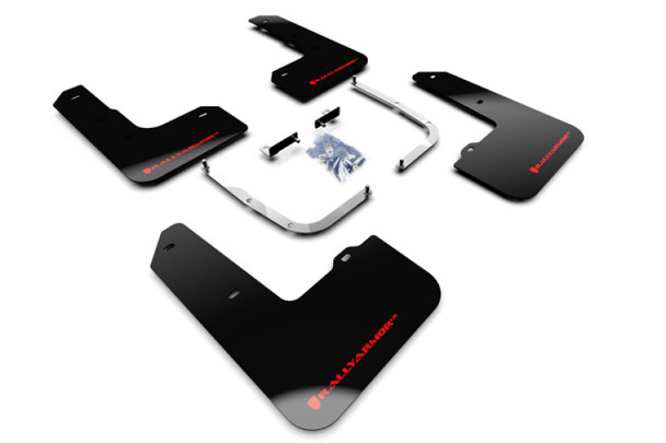 Rally Armor 19-22 Hyundai Veloster N Black UR Mud Flap w/ Red Logo MF57-UR-BLK/RD